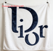 Dior Embroidered Logo Flannel Sofa Throw Blanket D457